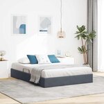 vidaXL Cadre de lit ottoman Gris foncé 140 x 190 cm Velours