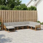 vidaXL Ensemble de canapés d'extérieur 8 pc Naturel et gris clair