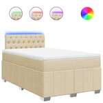 vidaXL Sommier à lattes de lit avec matelas Crème 120x200 cm Tissu