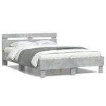 vidaXL Cadre de lit sans matelas gris béton 120x190 cm