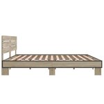 vidaXL Cadre de lit chêne sonoma 180x200 cm bois d'ingénierie et métal