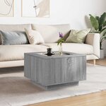vidaXL Table basse avec LED sonoma gris 60x60x40 cm bois d'ingénierie
