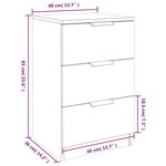 vidaXL Table de chevet Gris béton 40x36x65 cm