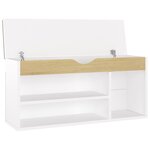 vidaXL Banc à chaussures et coussin blanc chêne sonoma bois ingénierie