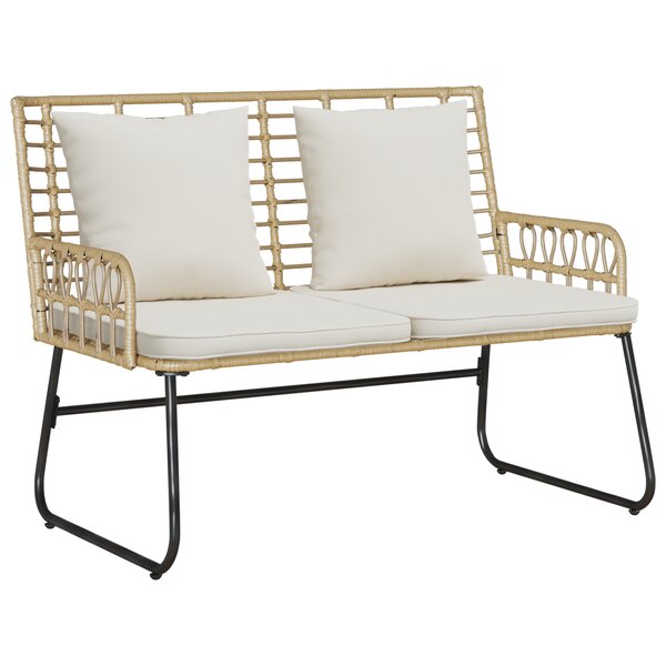vidaXL Banc de jardin avec oreiller Noir  Anthracite 113 x 69 x 83 cm