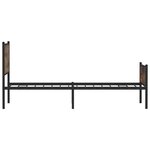 vidaXL Cadre de lit en métal sans matelas chêne fumé 100x190 cm