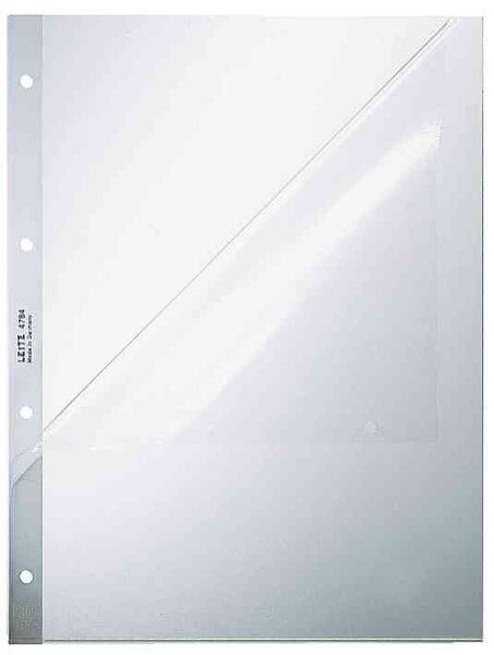 Boite de 100 Pochettes perforées ouverte 2 cotés A4 PP 0,13 mm Grainée LEITZ