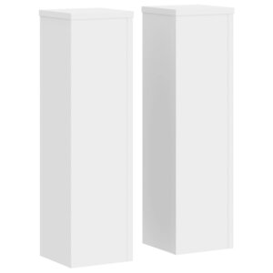 vidaXL Supports pour plantes 2 Pièces blanc 17x17x60 cm bois d'ingénierie