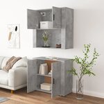 vidaXL Buffet haut Gris béton Bois d'ingénierie