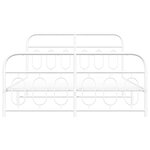 vidaXL Cadre de lit métal sans matelas et pied de lit blanc 150x200 cm