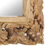 vidaXL Miroir sculpté à la main Marron 50x50cm Bois de manguier massif