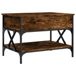 vidaXL Table basse chêne fumé 70x50x50 cm bois d'ingénierie et métal