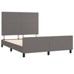 vidaXL Cadre de lit avec tête de lit Gris 140x200 cm Similicuir