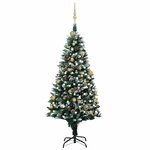 vidaXL Arbre de Noël artificiel pré-éclairé/boules pommes de pin 180cm