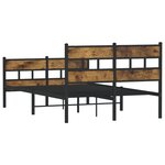 vidaXL Cadre de lit en métal sans matelas chêne fumé 120x190 cm
