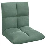 vidaXL Fauteuil de sol ajustable Vert Mer Velours