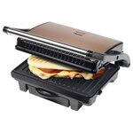 Bestron Gril à panini ASW113CO 1000 W Noir et cuivre