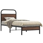 vidaXL Cadre de lit sans matelas 75x190cm chêne marron bois ingénierie