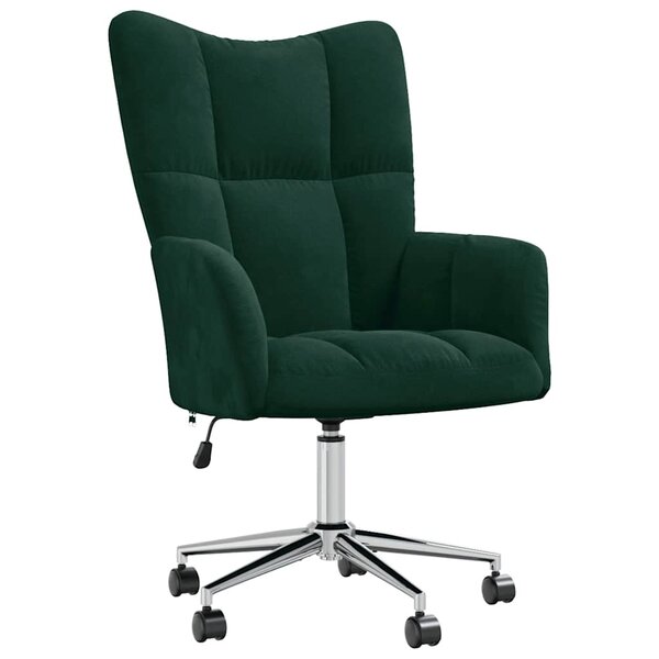 vidaXL Chaise de relaxation Vert foncé Velours