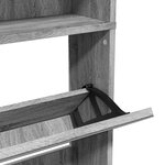 vidaXL Armoire à chaussures miroir 4 niveaux sonoma gris 63x17x134 cm