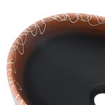 vidaXL Vasque à poser noir et orange ovale 47x33x13 cm céramique