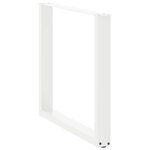vidaXL Pieds de table à manger en U 3 pièces Blanc 90 x (72-73) cm Acier