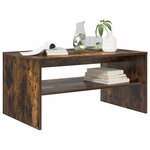 vidaXL Table basse Chêne fumé 80 x 50 x 40 cm Bois d'ingénierie