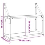 vidaXL Étagère murale 2 niveaux sonoma gris 60x21x51 cm