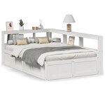 vidaXL Lit bibliothèque sans matelas blanc 140x190 cm bois pin massif