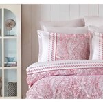 Parure de lit - housse de couette 220 x 240 + 2 taies d'oreiller 60 x 60 coton renforcé - Rose