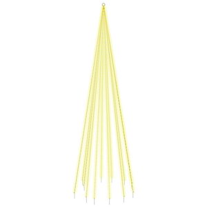 vidaXL Sapin de Noël sur mât de drapeau 732 LED Blanc chaud 500 cm