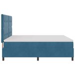 vidaXL Lit à ressort LED avec matelas Bleu foncé 180 x 200 cm tissu