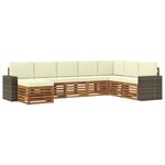 vidaXL Ensemble de canapés d'extérieur 8 Pièces Naturel et Crème