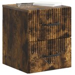 vidaXL Cabinet de chevet mural Chêne fumé 34 5 x 33 x 40 cm
