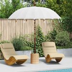 vidaXL Parasol balinais Crème (210-220) x 260 cm Coton et bois massif