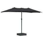 vidaXL Parasol de jardin Noir 385 x 209 x 244 cm tissu