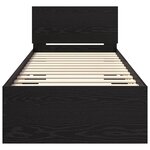 vidaXL Cadre de lit Chêne noir 75 x 190 cm Bois d'ingénierie