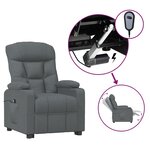 vidaXL Fauteuil inclinable électrique Gris foncé Tissu