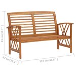 Salon de jardin meuble d'extérieur ensemble de mobilier 3 pièces bois d'acacia solide 02_0016023