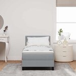vidaXL Lit boxspring avec matelas Gris clair 80 x 200 cm tissu