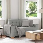 vidaXL Canapé deux places avec coussin Gris nuage tissu