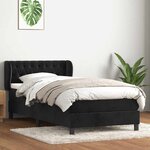 vidaXL Sommier à lattes de lit avec matelas noir 80x220 cm velours