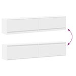vidaXL Meuble TV mural avec LED blanc 180x31x38 cm
