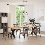 vidaXL Pieds de table à manger en forme de X 2 pièces noir 70 x (72-73) cm acier