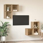 vidaXL Ensemble meuble TV 4 Pièces chêne artisanal 37 x 37 x 72 cm