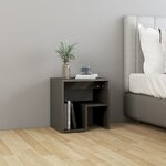 Vidaxl table de chevet gris brillant 40x30x40 cm aggloméré