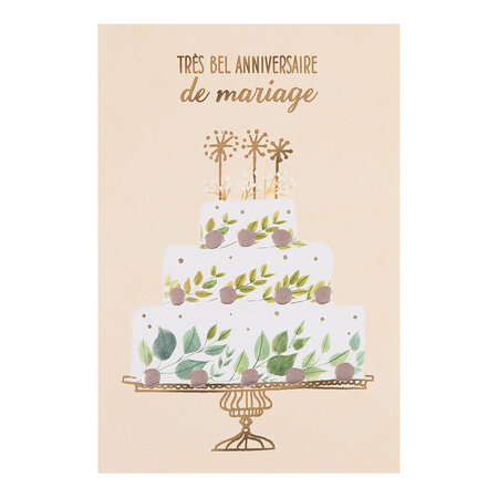 Carte Anniversaire De Mariage Gâteau - Draeger paris