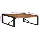 vidaXL Table basse multicolore 100x100x35 cm bois récupération massif