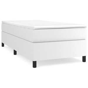 vidaXL Sommier à lattes de lit avec matelas Blanc 90x190 cm Similicuir