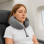 vidaXL Oreiller de Voyage pour le Cou Gris 30 x 28 x 14 cm Polyester